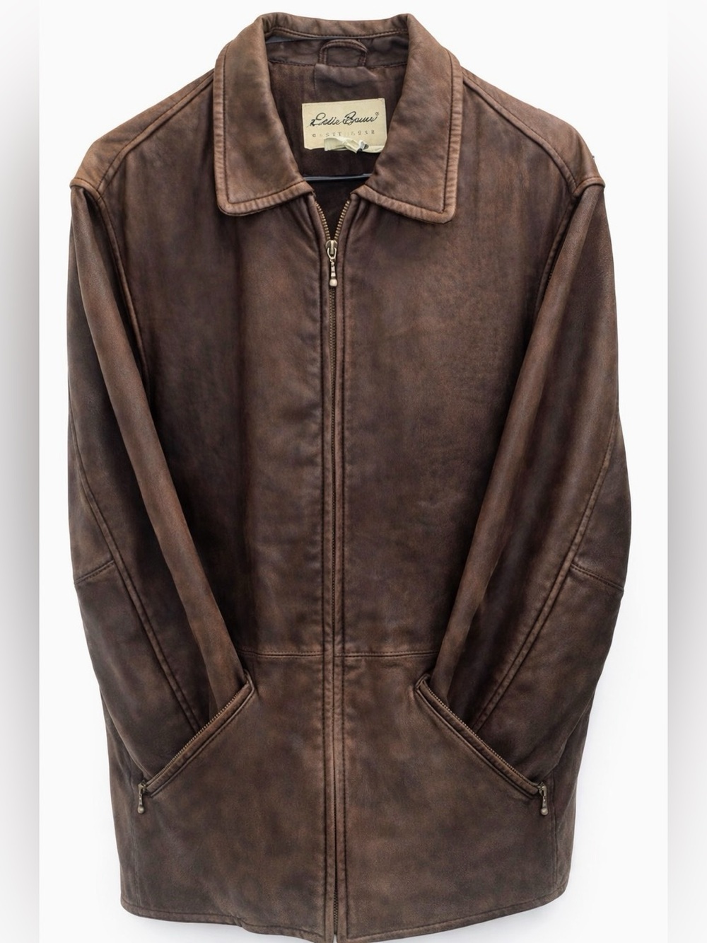 Eddie Bauer Women’s Genuine Leather Jacket Brown Medium